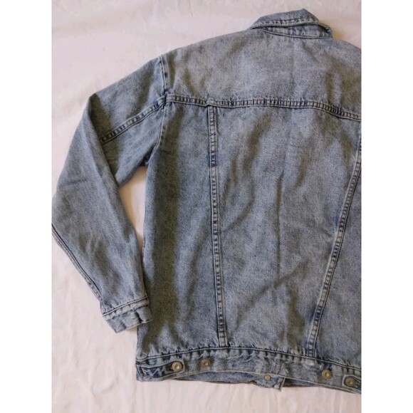 Free People Denim Jacket Trucker Grunge Distress Oversize 90s Womens Size Small - Picture 9 of 11